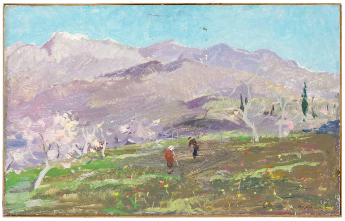 Eduards Kalniņš (1904-1988) "Krima". 20. gs. vidus. Kartons, eļļa. 44x70 cm