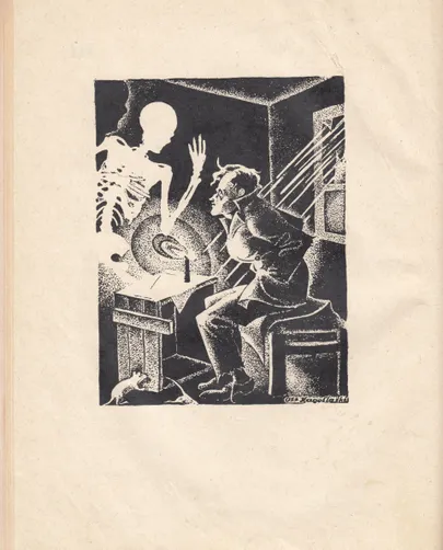 Ott Kangilaski illustratsioon Heiti Talviku luulekogus «Palavik» (1934)