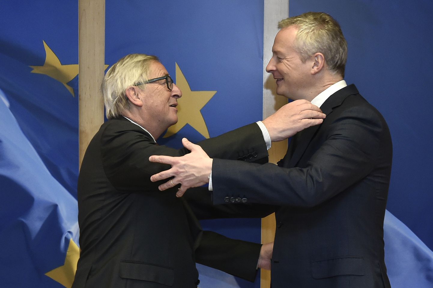 Euroopa Komisjoni president Jean-Claude Juncker ja Prantsuse majandusminister Bruno Le Maire.
