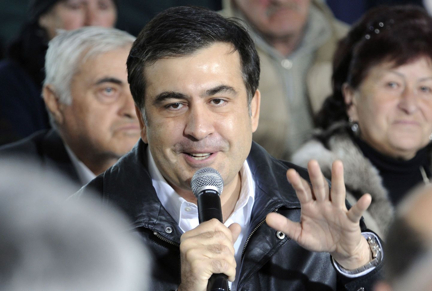 Михаил Саакашвили на встрече с жителями Рачисубани. 14 марта.