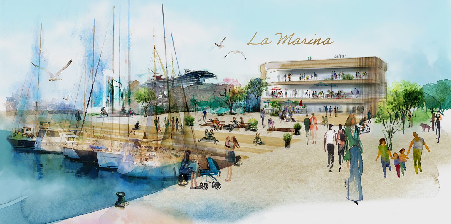 La Marina hoone sketš.