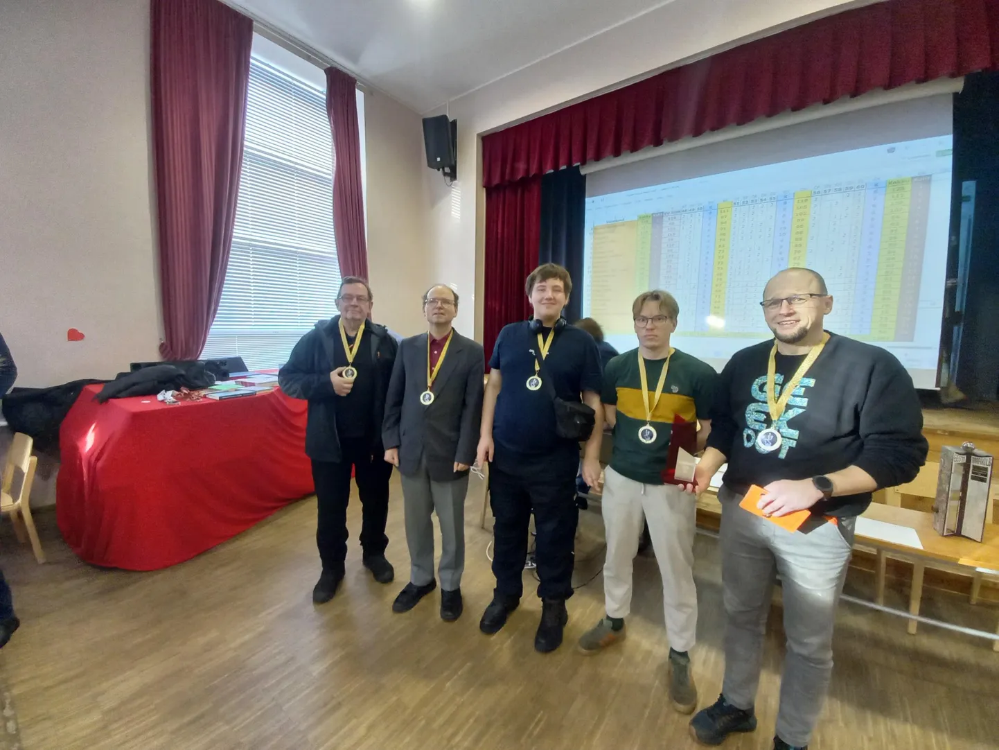 Võidukas Räpina kihelkonna meeskonnas mängisid Kalle Mälberg (vasakult), Urmas Kalla, Martin Lillipuu, Markus Otsus ja Priit Naruskberg.