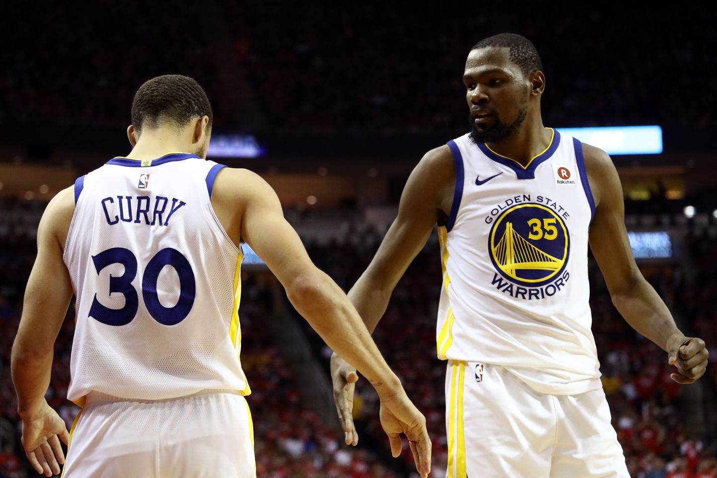 Stephen Curry ja Kevin Durant.