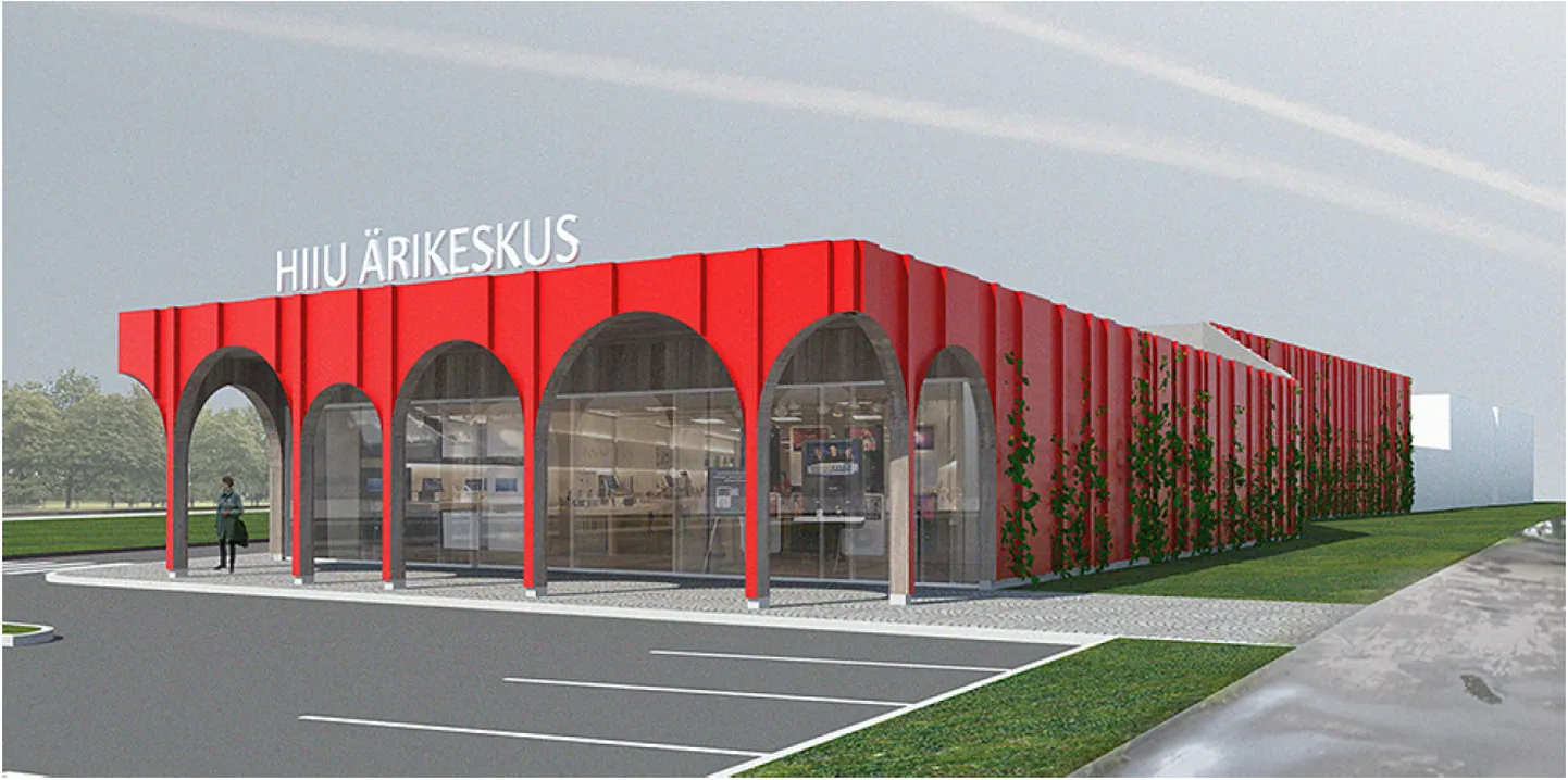 Hiiule rajatav ärikeskus, kuhu asub tegutsema uus Rimi supermarket.