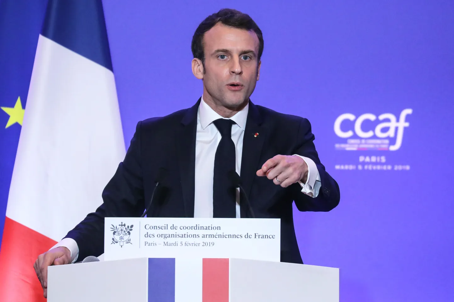Prantsuse president Emmanuel Macron esinemas Prantsusmaa armeenia kogukonna iga-aastasel dineel.