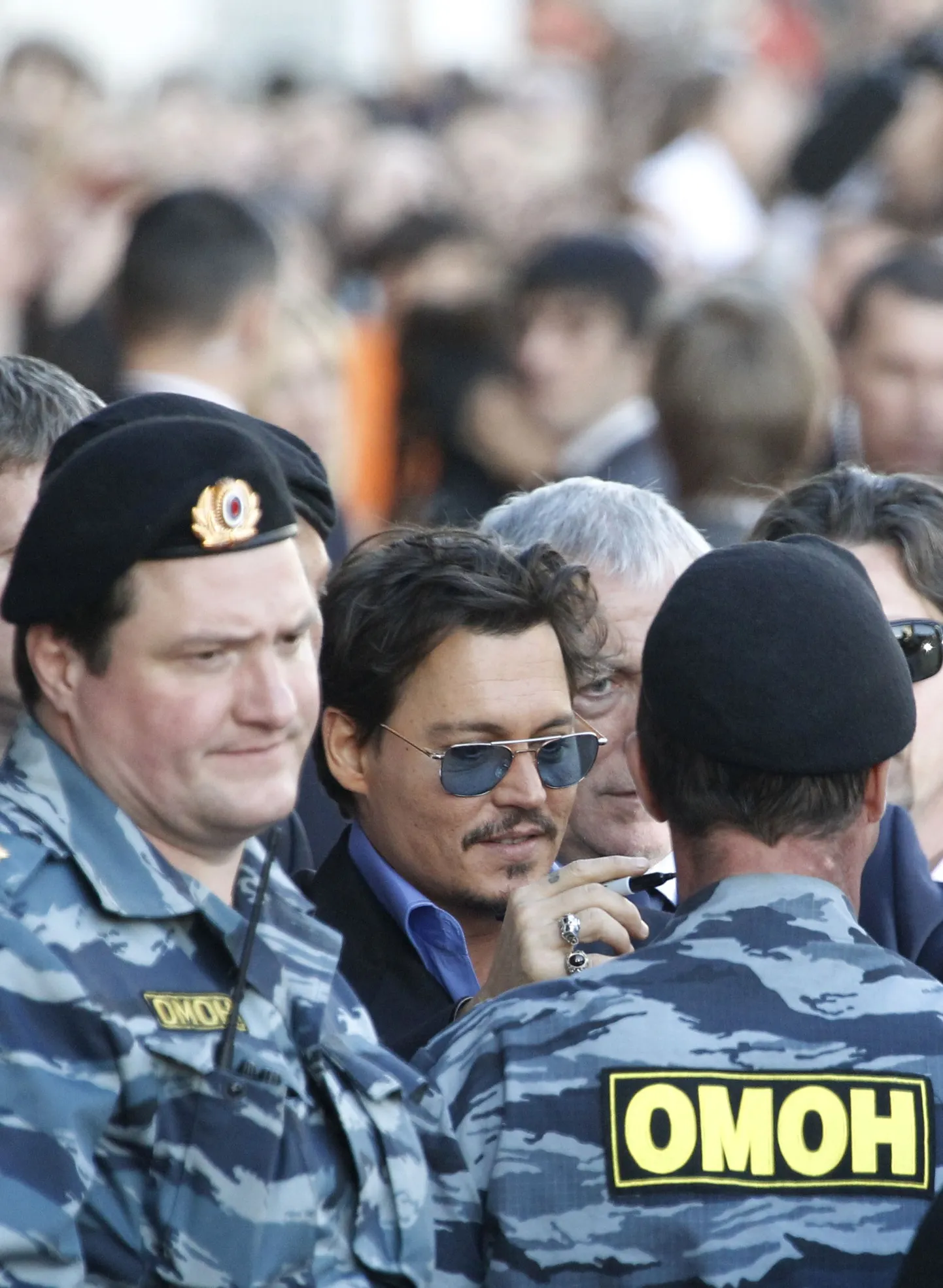 Johnny Depp Moskvas uut filmi promomas.