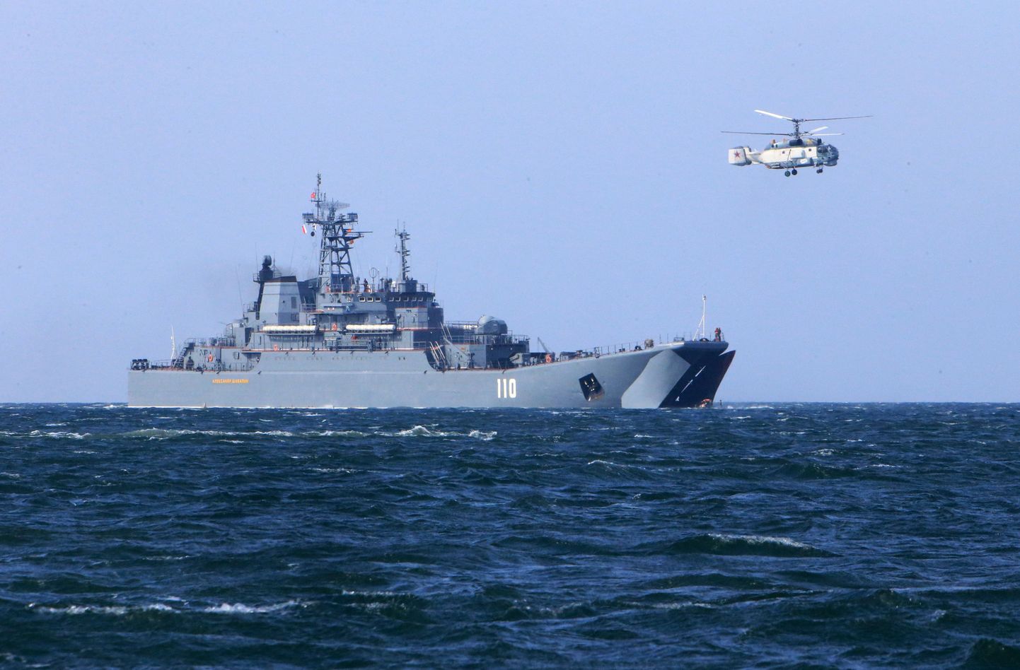 Vene sõjalaev Läänemerel.