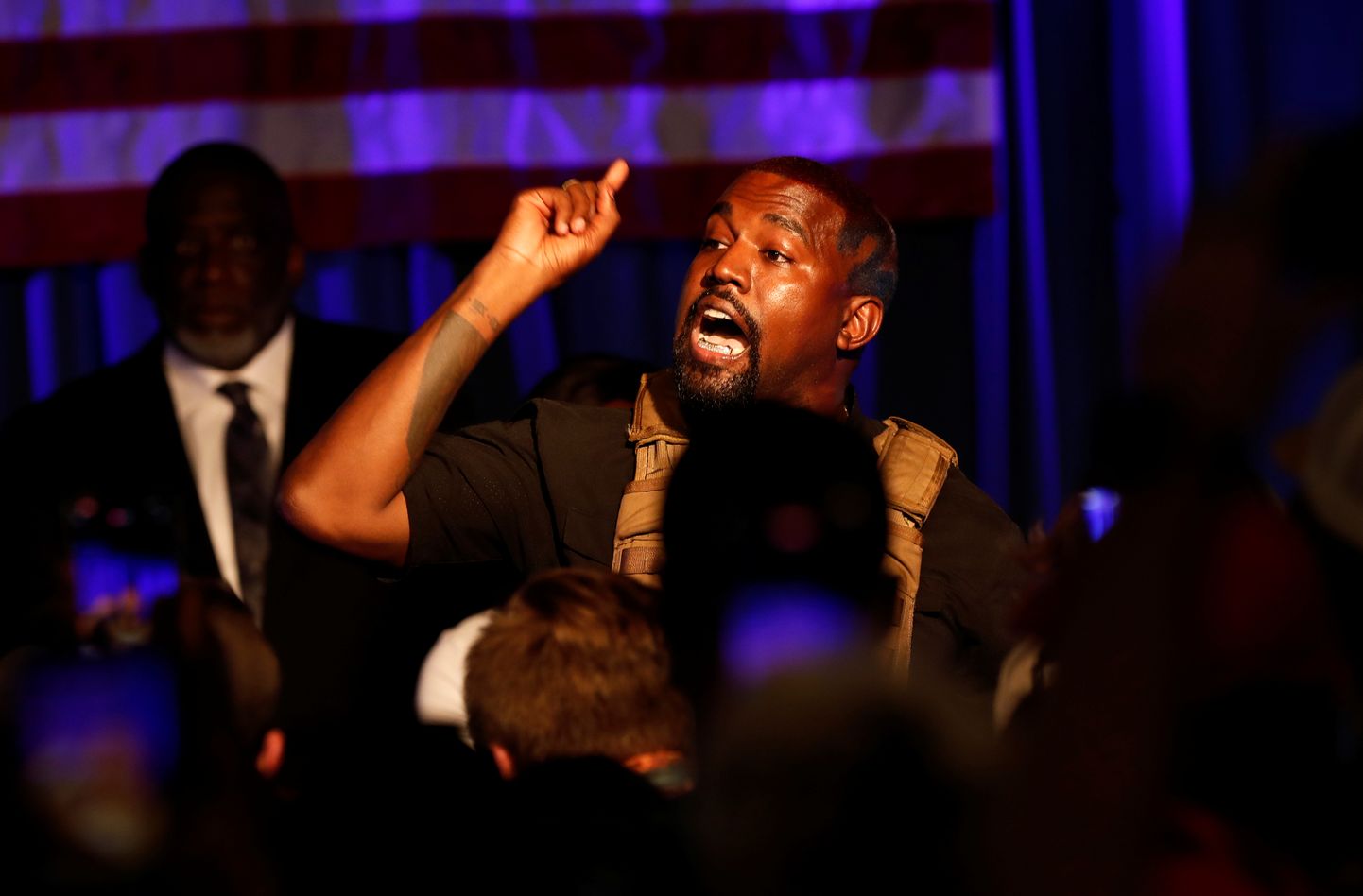 Kanye West Charlestonis kampaaniaüritusel.