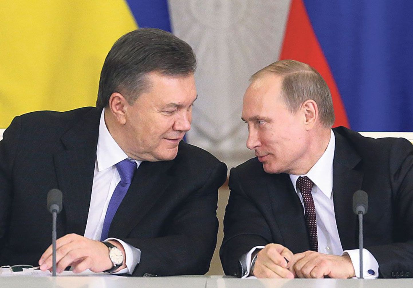 Janukovõtš ja Putin: Venemaa pani Ukraina majandusprobleemidele oma tugeva õla alla.