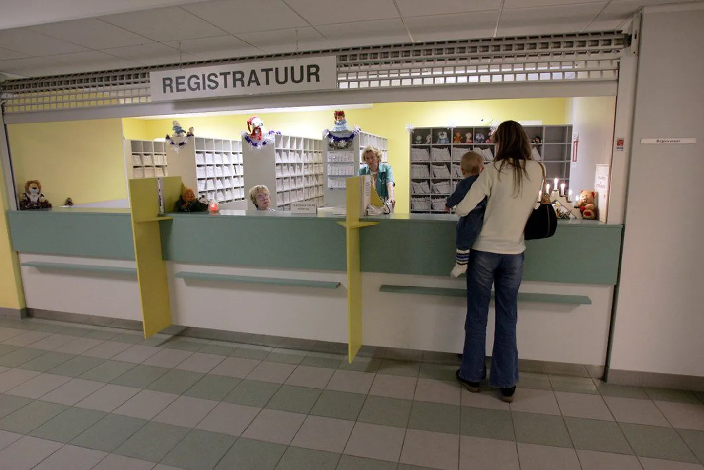 Регистратура поликлиники Таллиннской детской больницы.