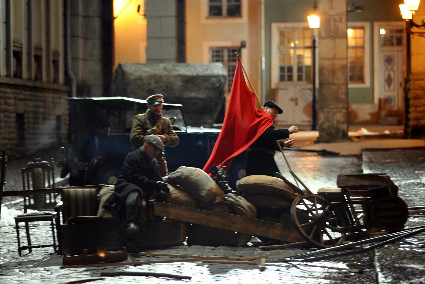 Filmi «Detsembrikuumus» võtted Tallinna vanalinnas.