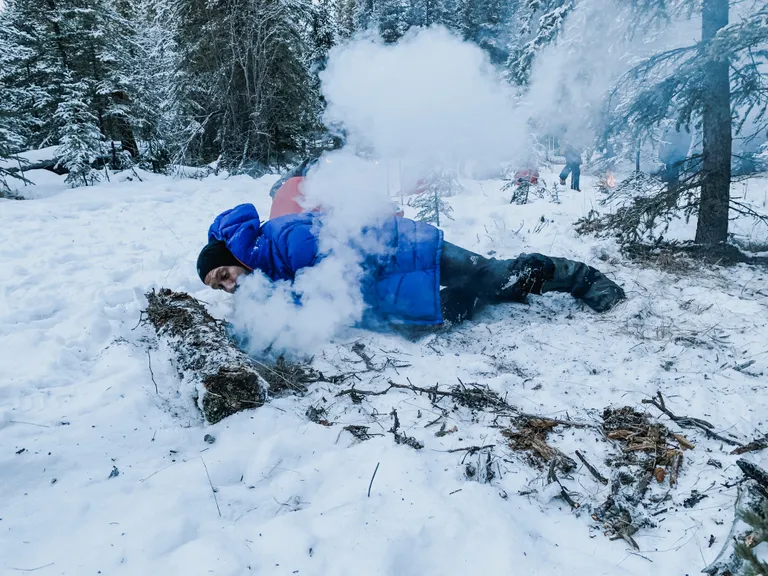 Joel Juht praktilise metsalaagri ajal.