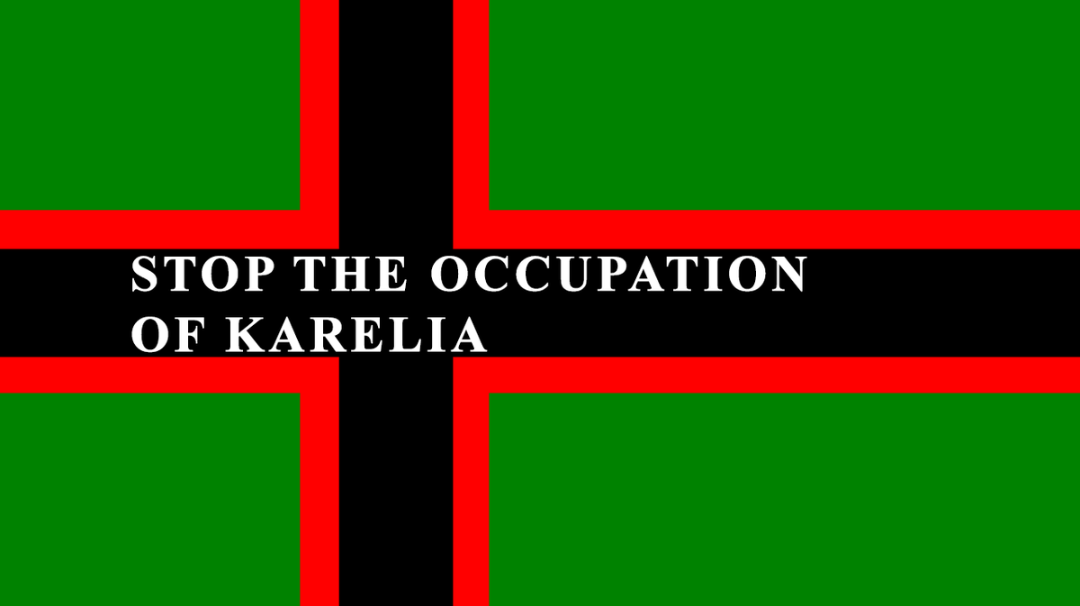 Karjala rahvuslipp. Lipp kasutab Skandinaavia risti. Roheline sümboliseerib Karjala metsi; punane ja must on Karjala rahvusvärvid.