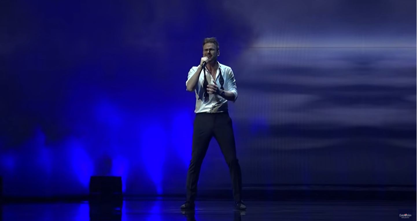 Rotterdami Eurovisioonile sõitnud Uku Suviste lauluvõistluse esimeses proovis.