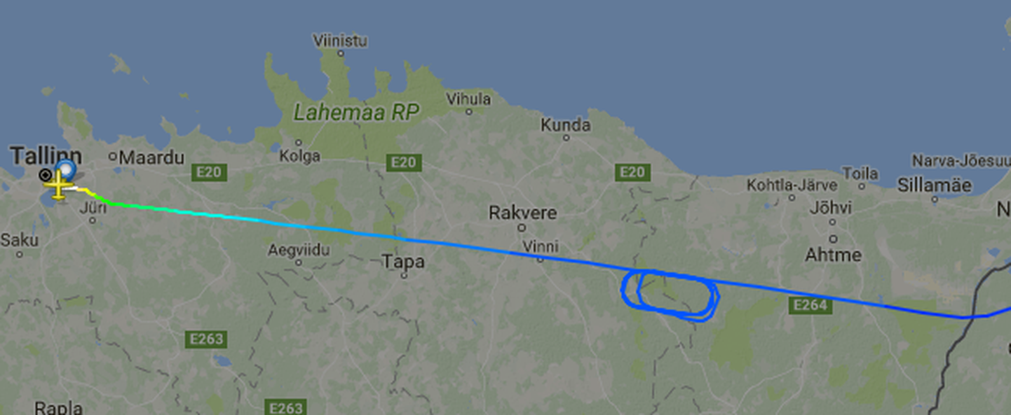 Самолет Nordica кружил над Ида-Вирумаа.