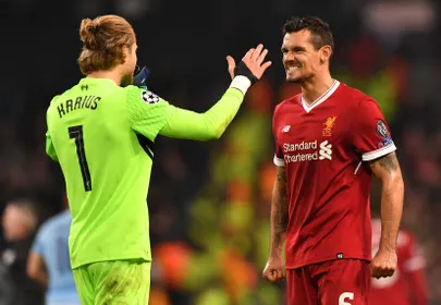 Liverpooli keskkaitsja Dejan Lovren (paremal) ja väravavaht Loris Karius.