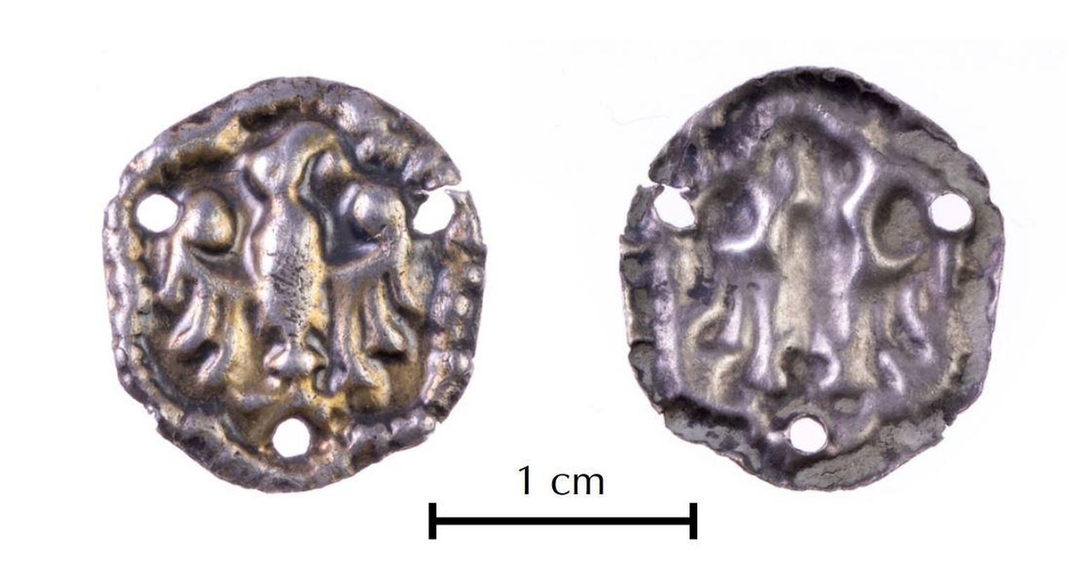 Pärnumaalt 2021. aastal arheoloogilise leiuna välja tulnud ehisbrakteaat ehk ühelt poolt vermitud õhuke münt, mida kasutati kaunistusena.