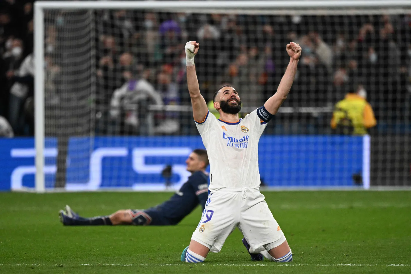 Karim Benzema tähistamas.