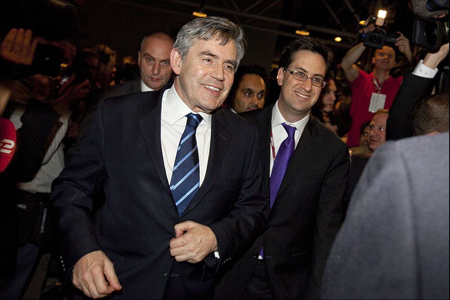 Gordon Brown (vasakul) ja energiaminister Ed Miliband Kopenhaageni konverentsil.