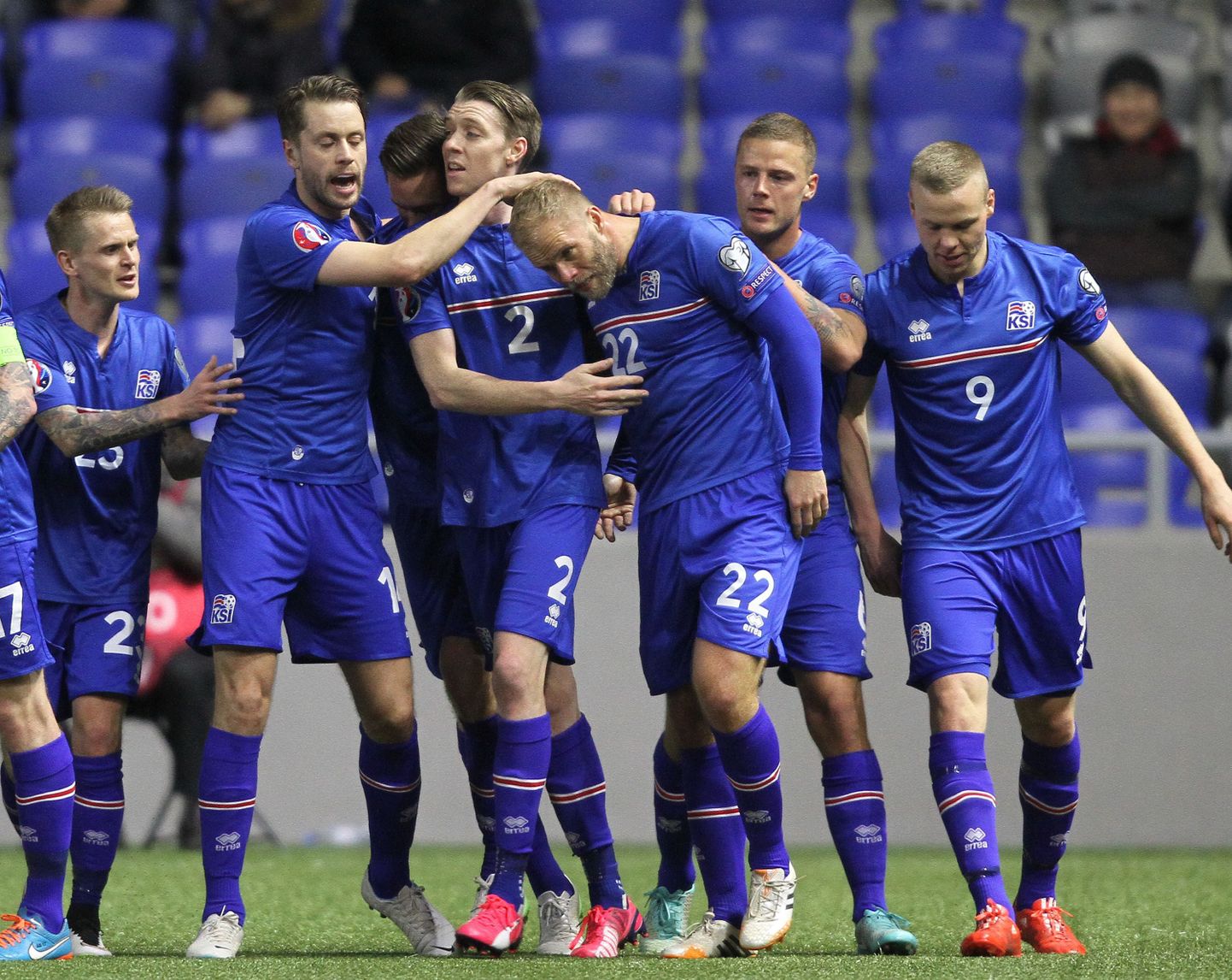 Islandi jalgpallikoondise mängijad.