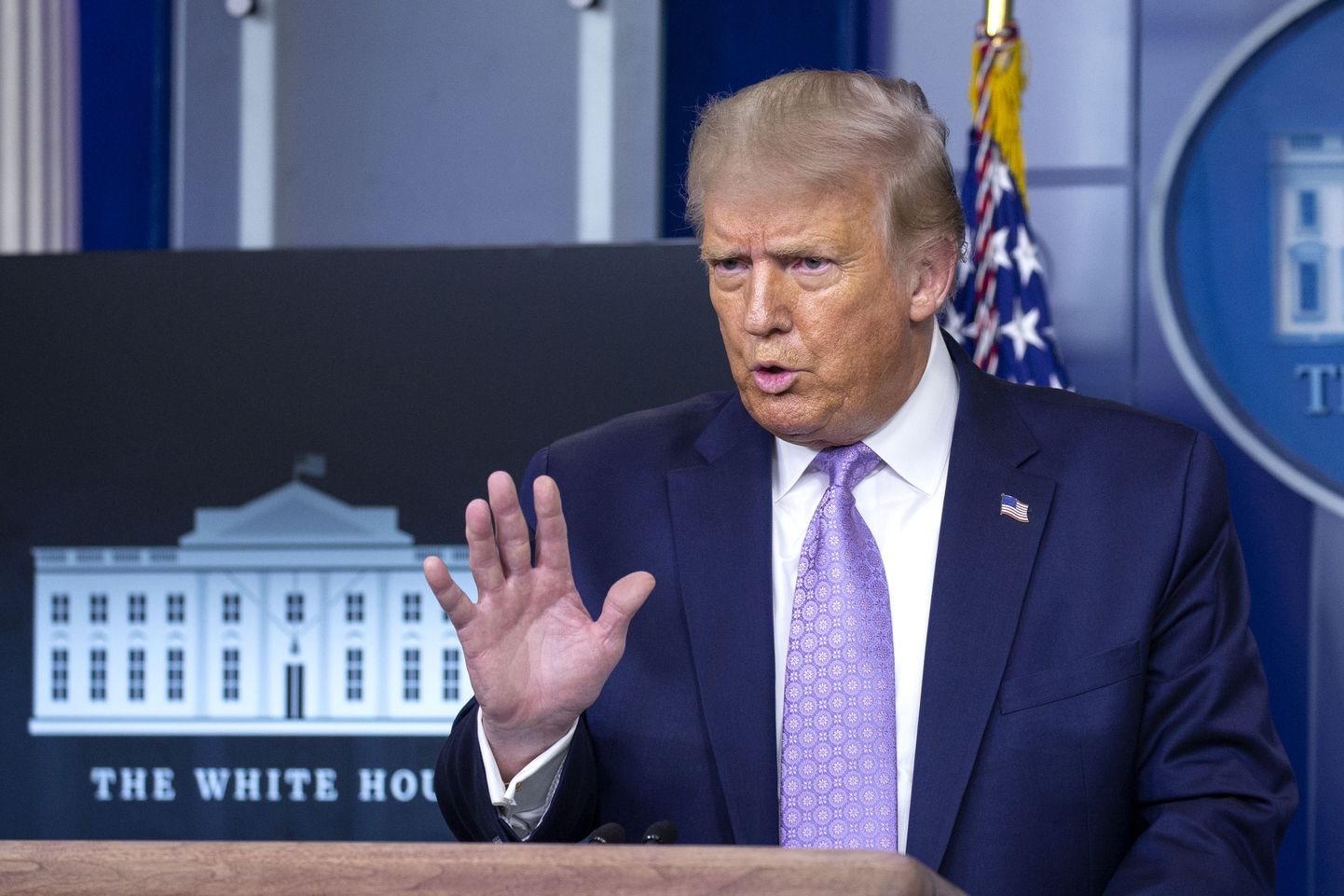 USA president Donald Trump pressikonverentsil Valges Majas 5. august 2020.