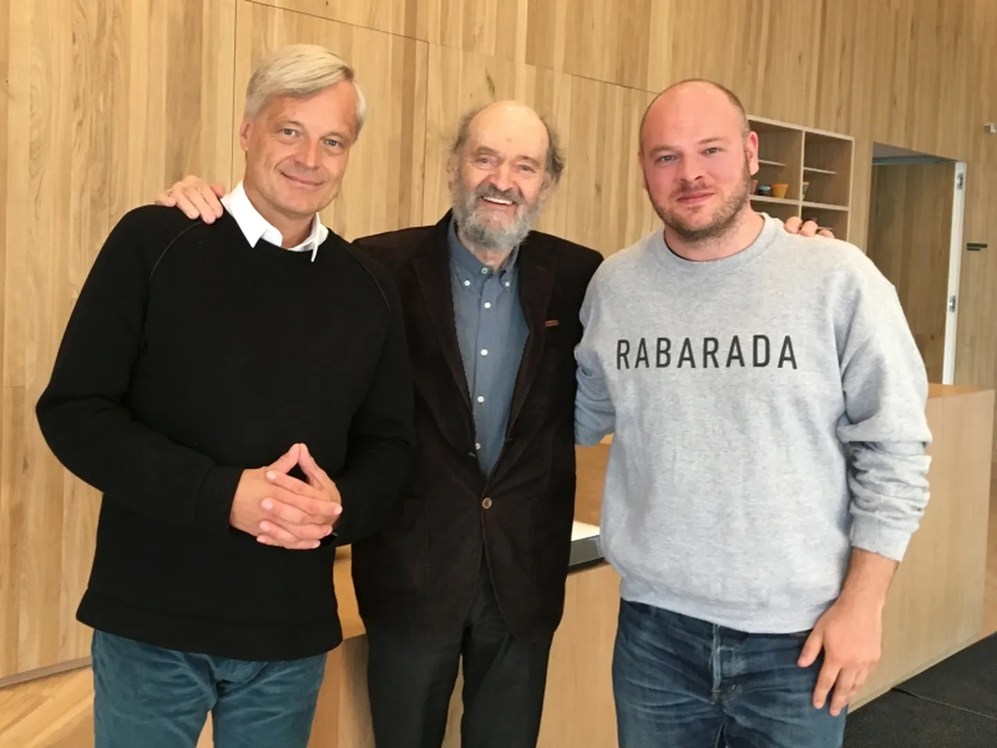 Neeme Raud, Arvo Pärt ja Kaupo Kikkas Laulasmaal, september 2019.
