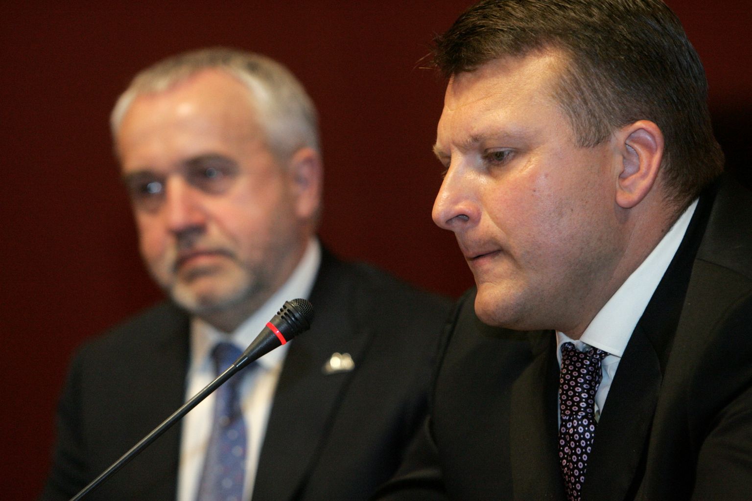Andris Šķēle (no kreisās) un Ainars Šlesers.