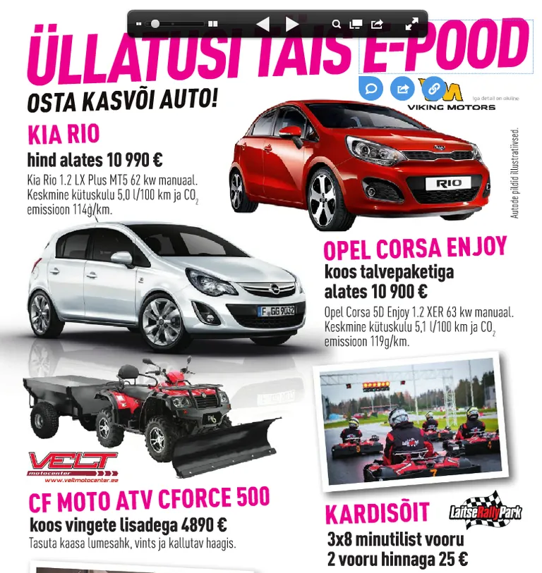 Seekordsed pakkumised Osturallil. Foto: ekraanitõmmis