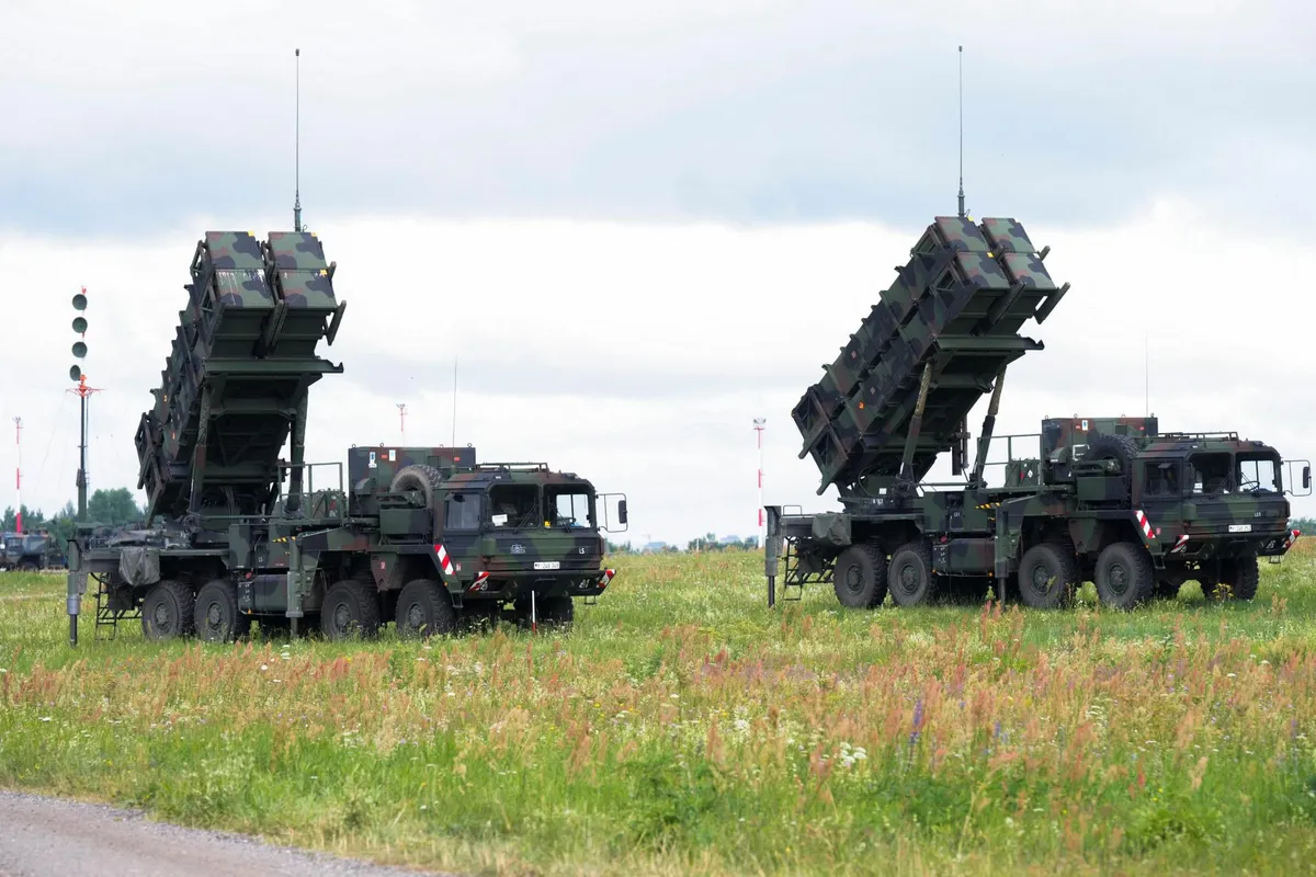 German Patriot air defense system securing the Vilnius summit in 2023.