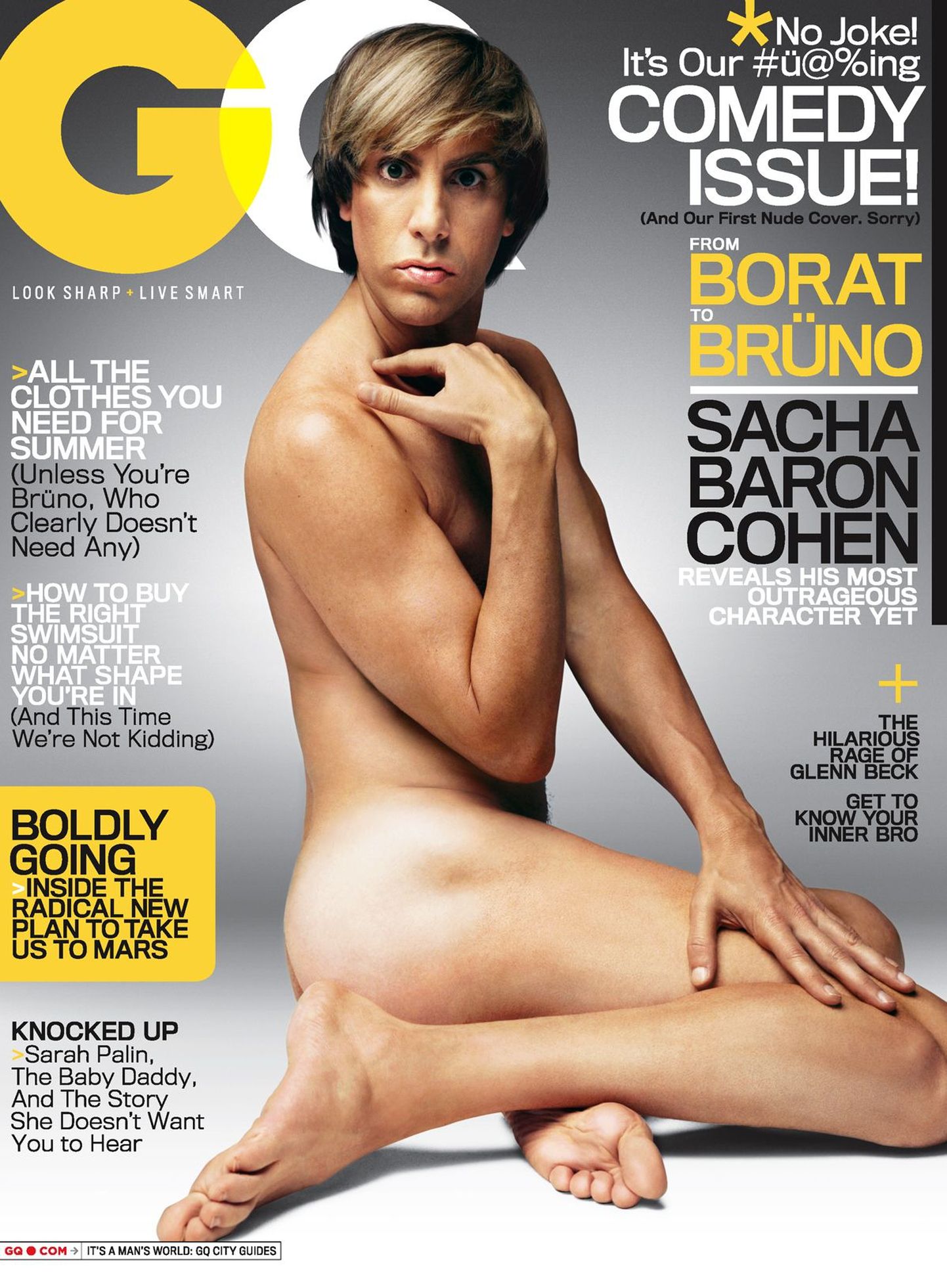 Sacha Baron Cohen alias Brüno ajakirja GQ kaanel