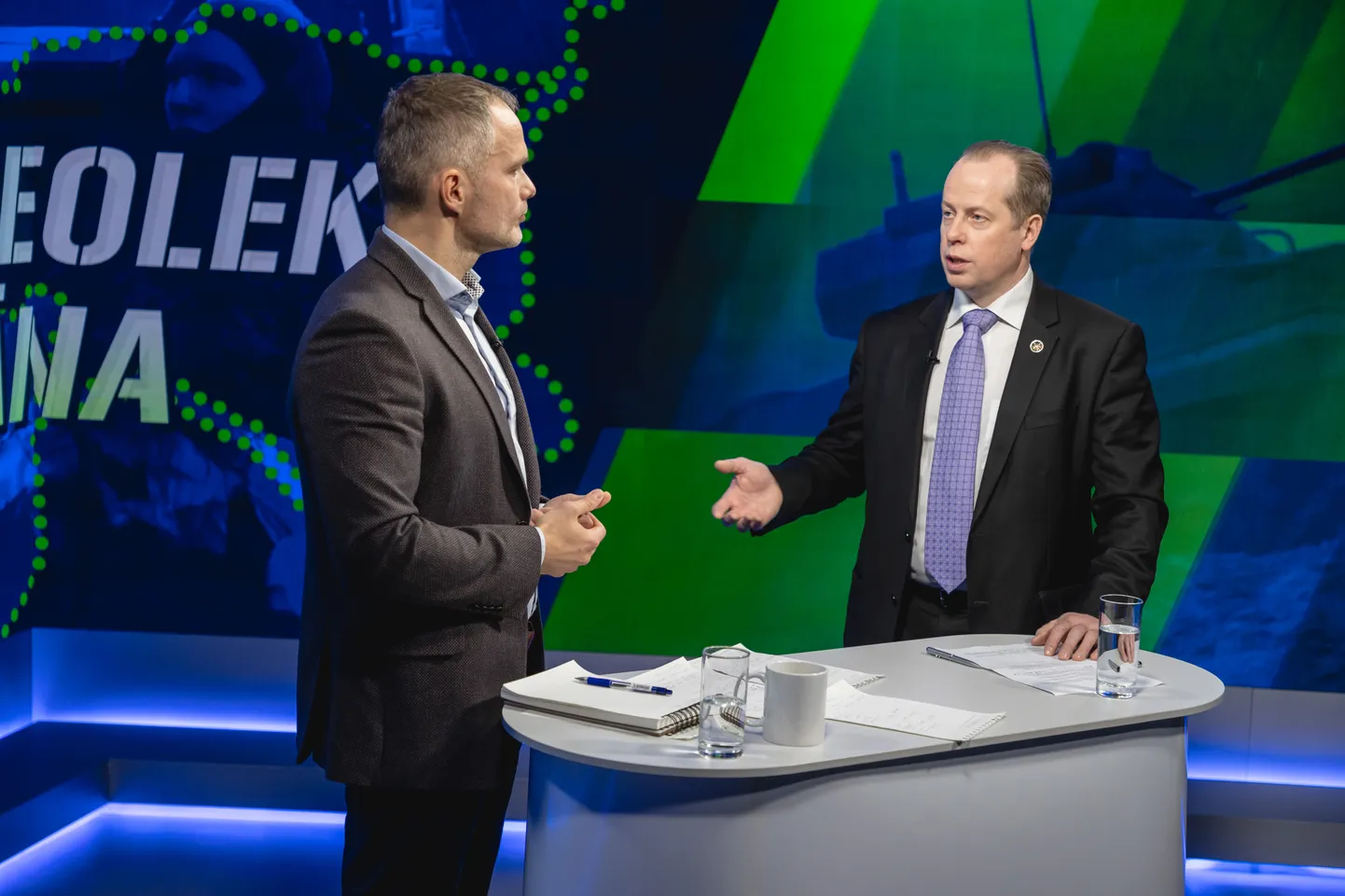 01.12.2021, Tallinn. Postimehe saade «Julgeolek täna». Saatejuhid on Meelis Oidsalu ja Erkki Koort.