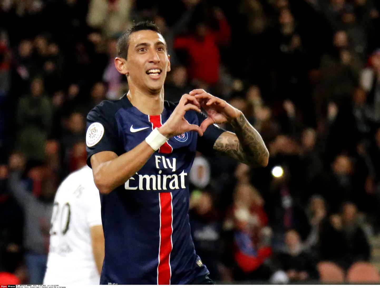Angel Di Maria tähistamas enda esimest Prantsusmaa kõrgliigas löödud väravat.