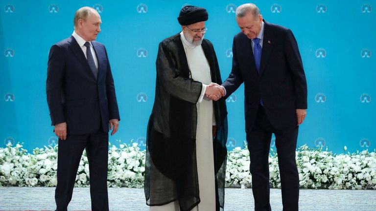 Путин, Эрдоган, Раиси в июле