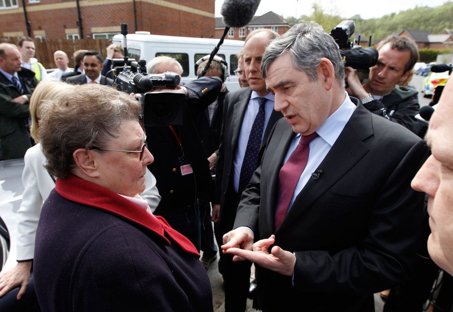 Mõttevahetus Rochdale’is: Gillian Duffy ja Gordon Brown.