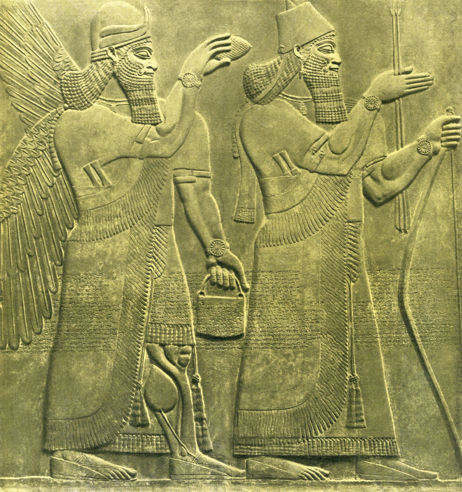 Assüüria kuningat Ashurnasirpal II kujutav fresko Nimrudis