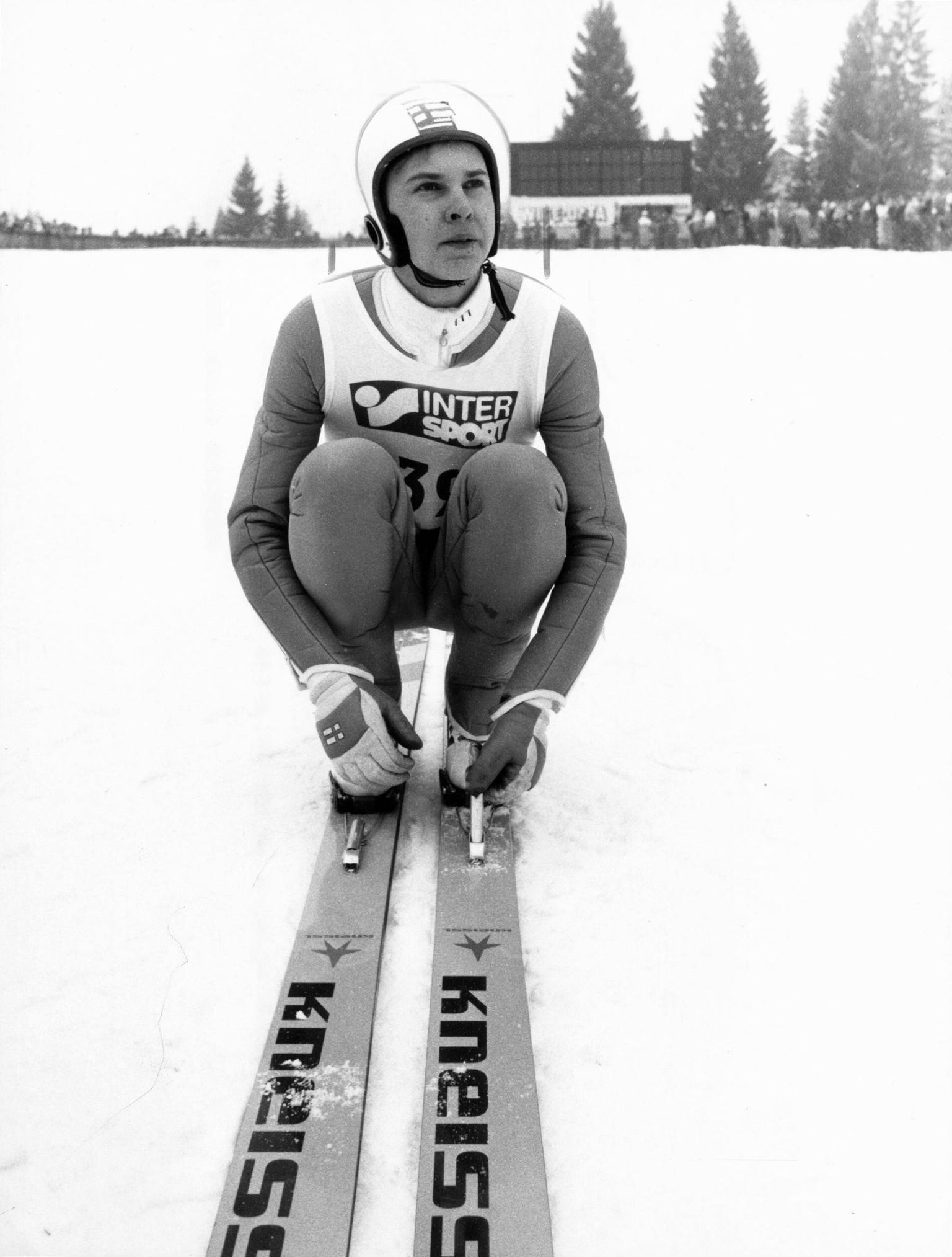 Matti Nykänen märtsis 1986 Jugoslaavias Planicas võistlemas