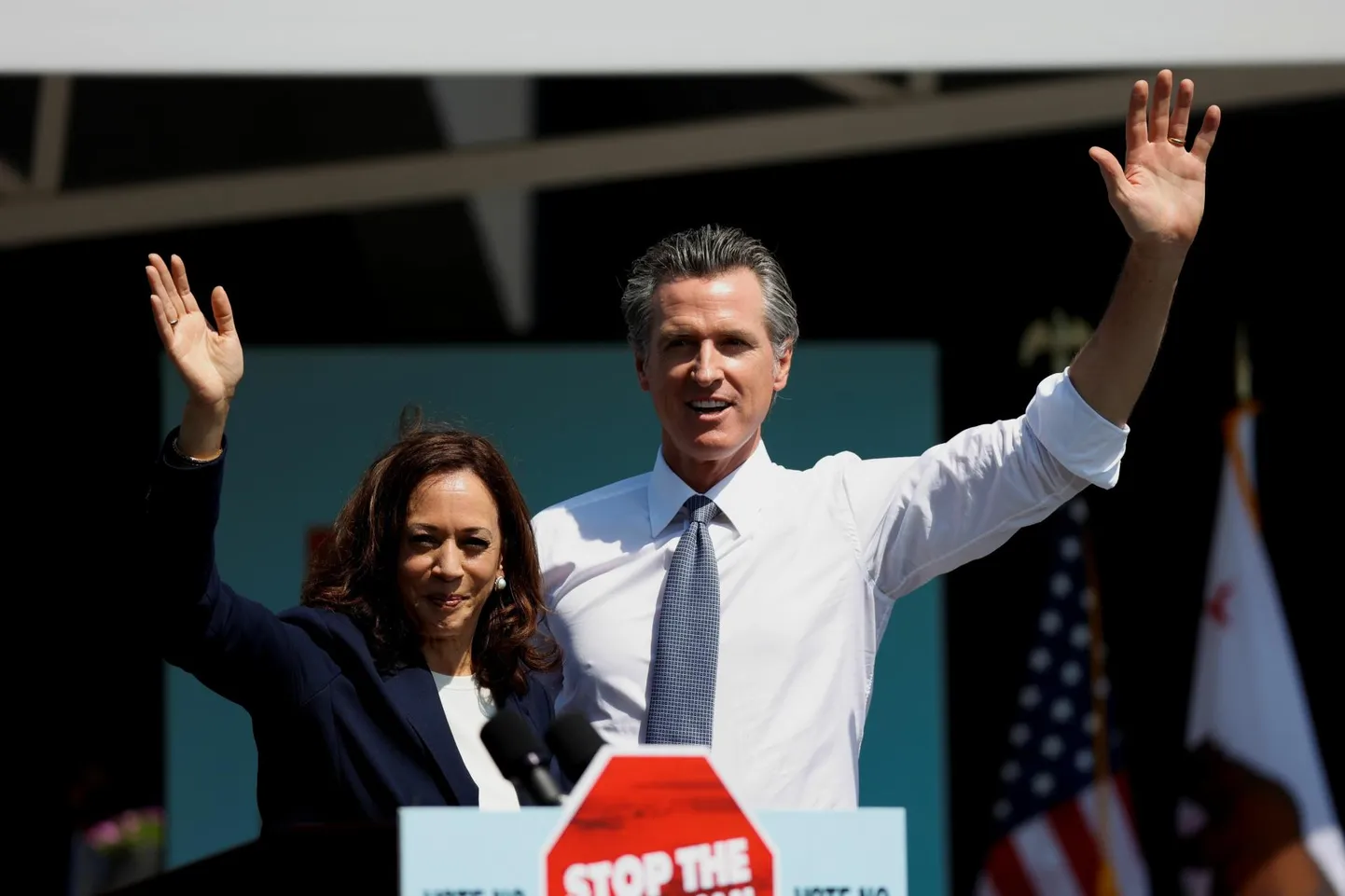 USA asepresident Kamala Harris ja California kuberner Gavin Newsom.