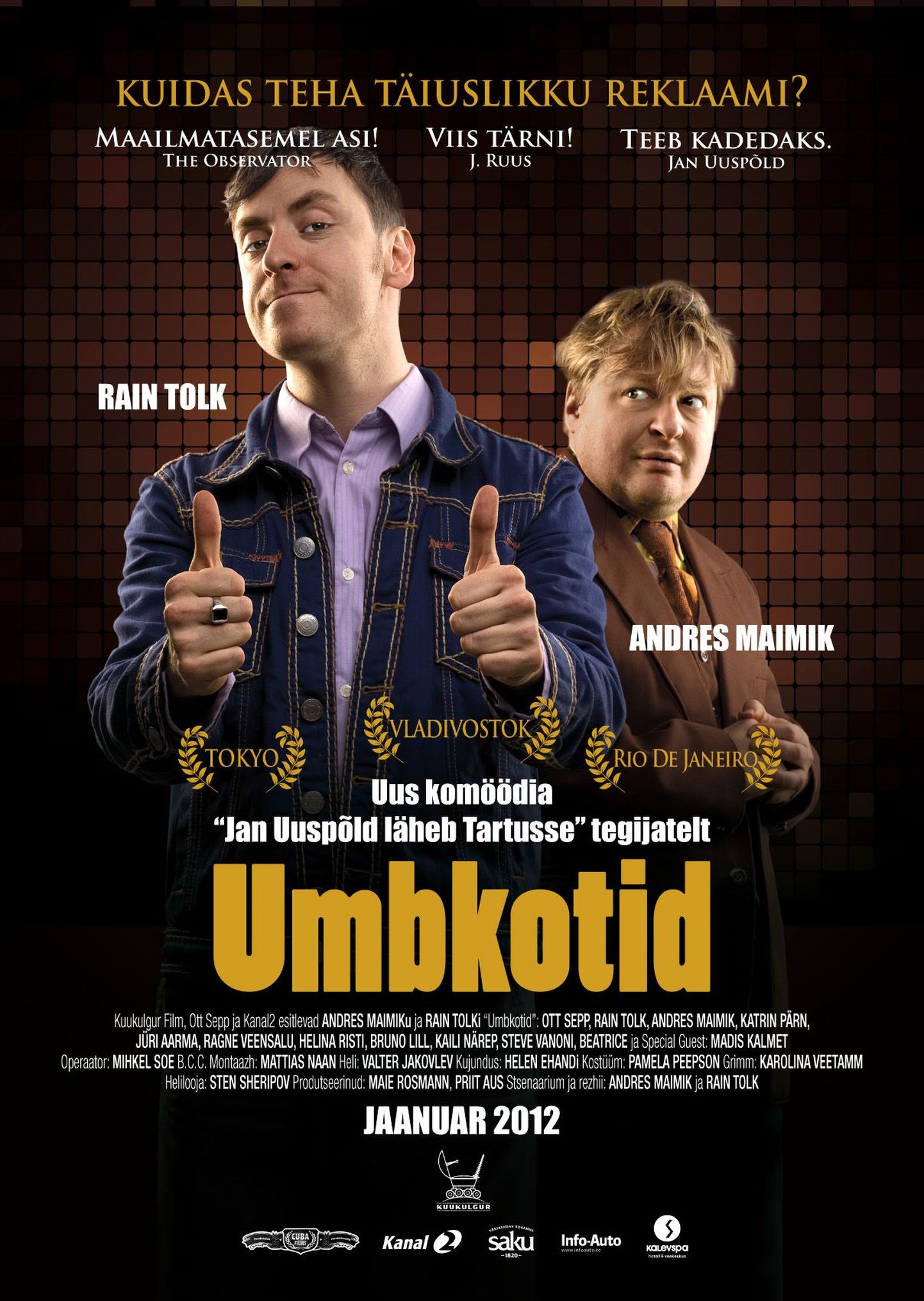 Värskelt DVDna ilmunud Andres Maimiku ja Rain Tolgi komöödia “Umbkotid” valiti Saksamaa Eesti filmipäevade programmi