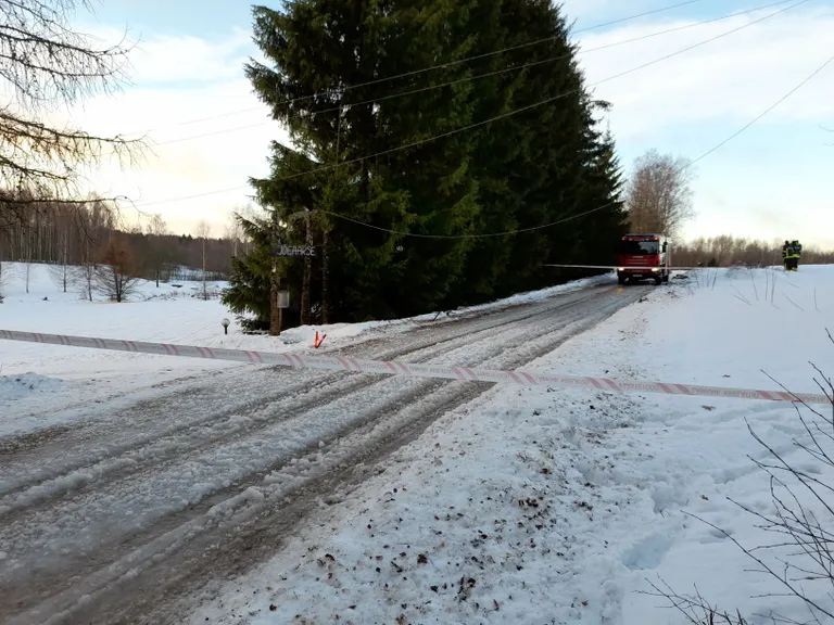 Ohtlik elektriliin Rõuge vallas Harjukülas.