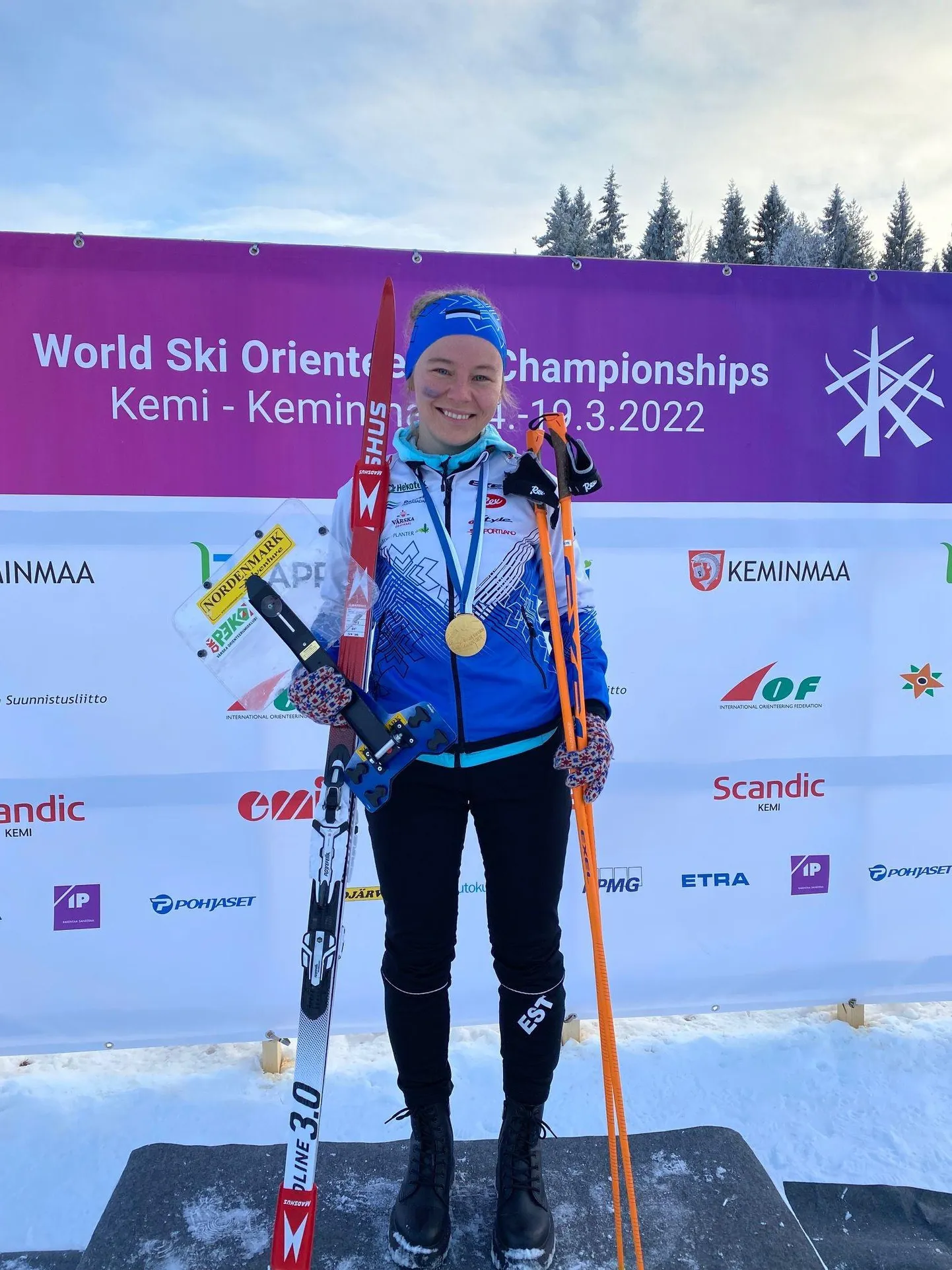 Daisy Kudre-Schnyder sprindis võidetud MM-kullaga.  FOTO: Raul Kudre