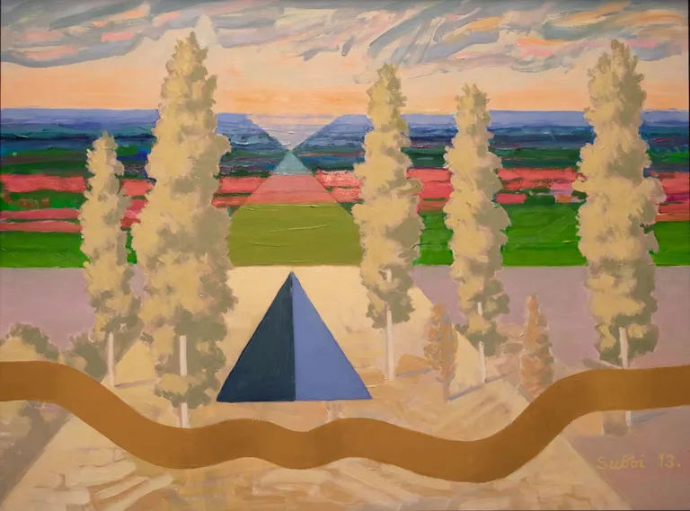 Olev Subbi «Viis kaske». 2013 (õli, akrüül, masoniit. 60 x 80 cm (raamimata)).