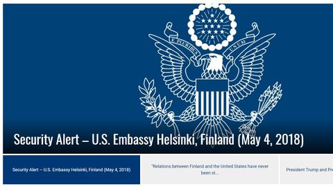 USA saatkond saatis Soomes elavatele ameeriklastele terrorismi eest hoiatava turvahäire