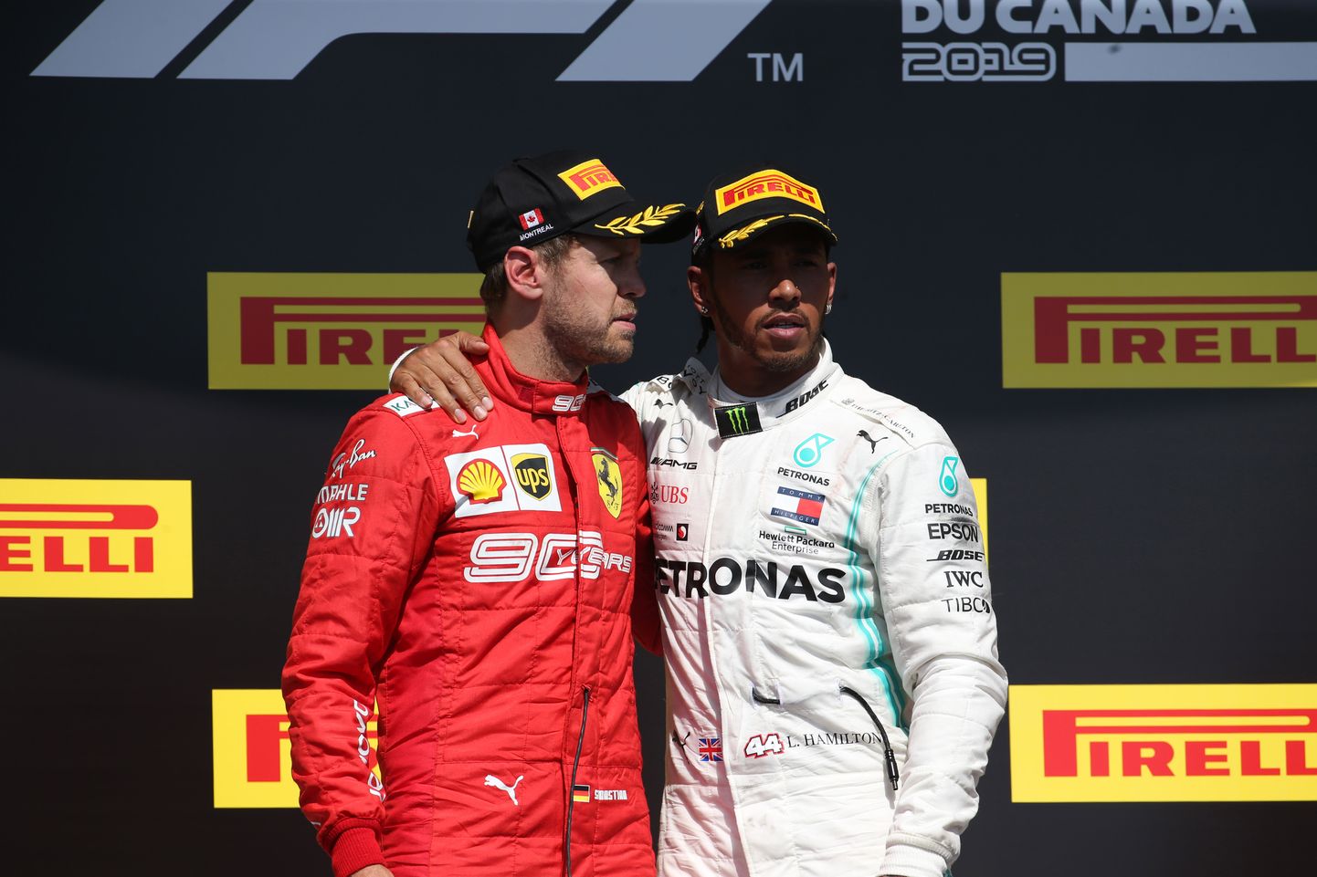 Lewis Hamilton (paremal) ja Sebastian Vettel.