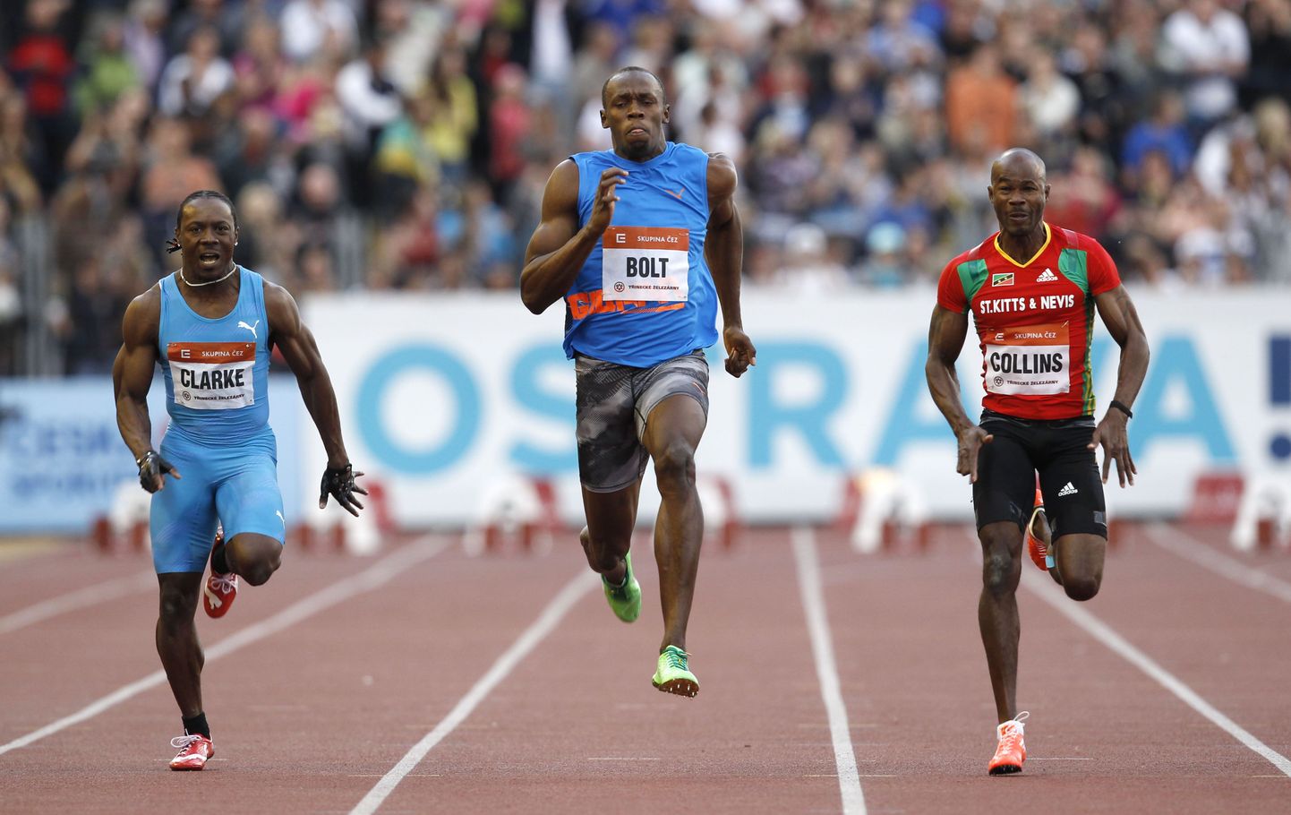Usain Bolt võitis Ostravas toimunud 100 meetri sprindi.