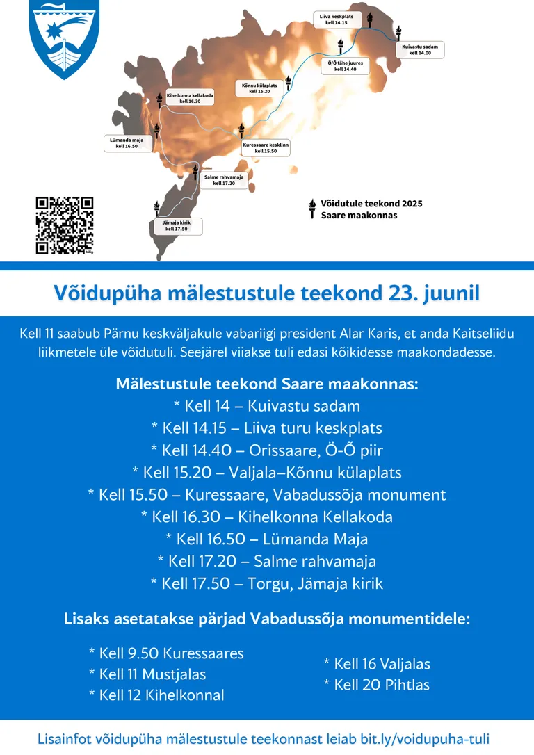 PLAKAT: Võidupüha mälestustule teekond 23. juunil.