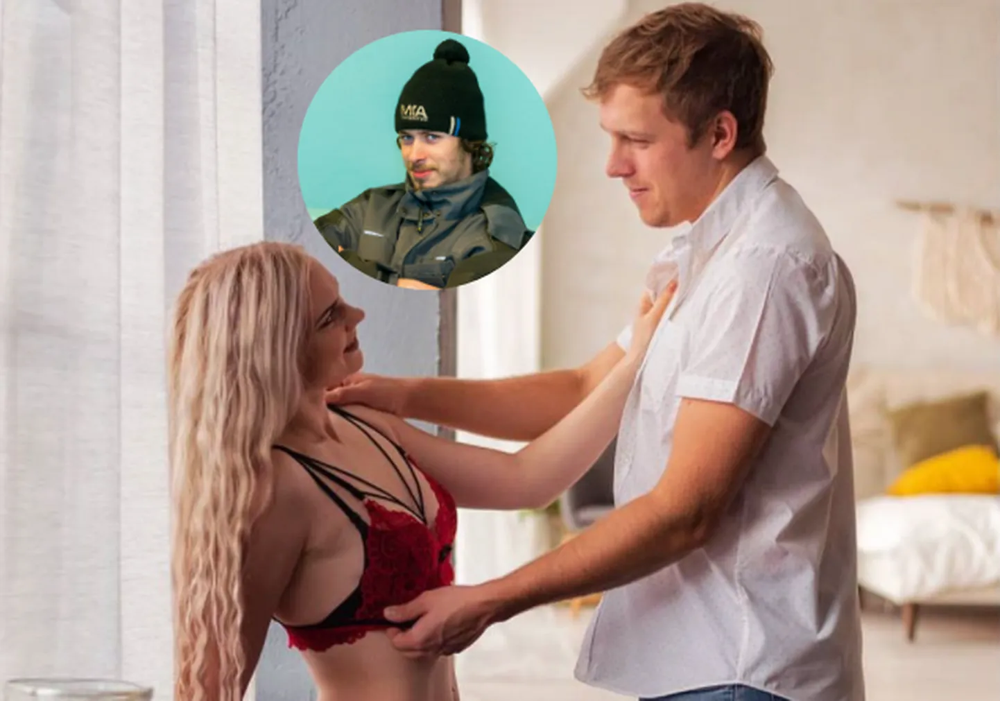 Helen Kõpp, tema mees ja Kalvi Kalle. Elu24 kollaaž.