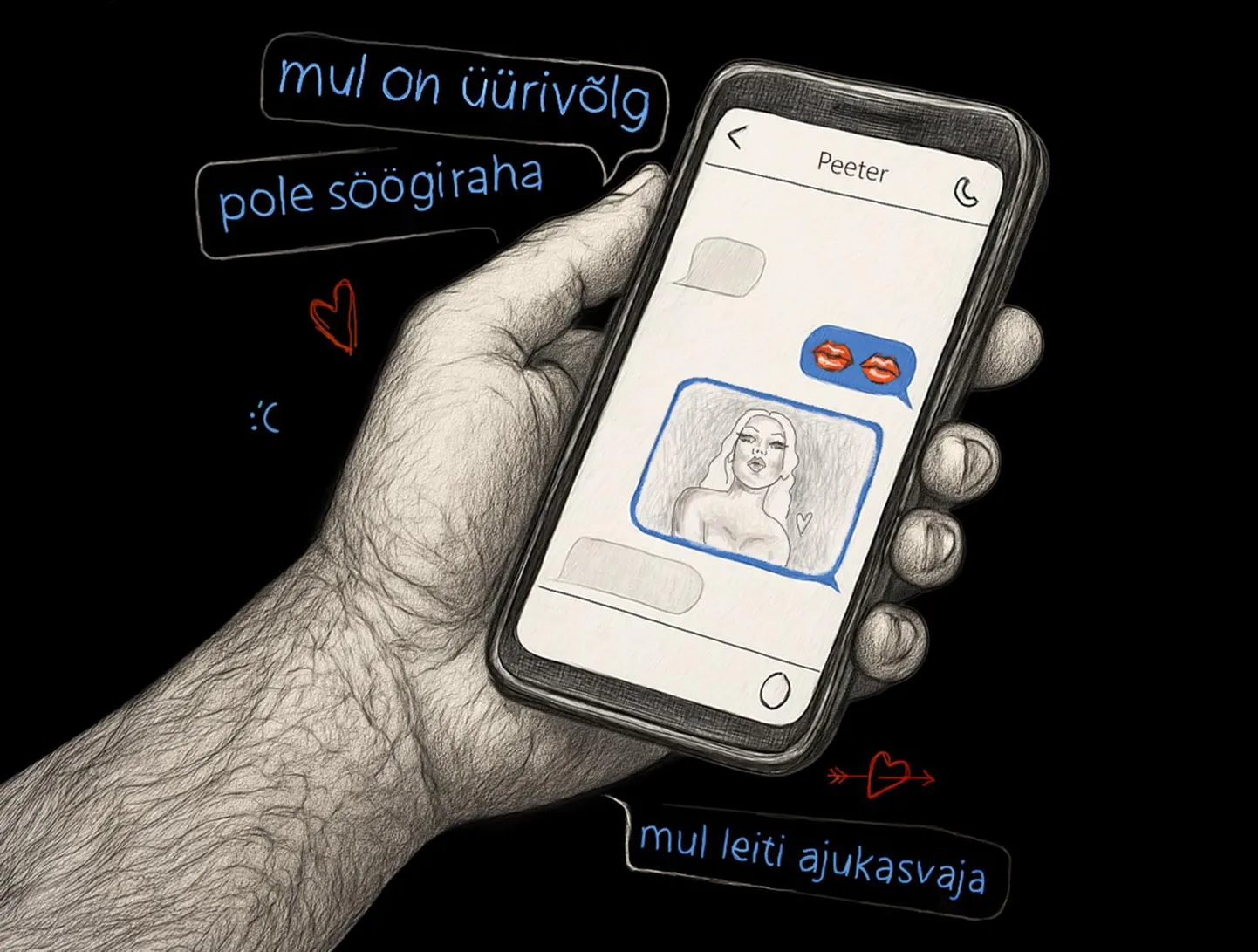 Vestlusrakenduses Messenger Preili Kristinana esinenud 30 aastane Janar Kondel pettis keskealiselt mehelt paari nädala jooksul välja üle 12 000 euro. Kord oli raha vaja «preili Kristiinal» selleks, et tasuda kommunaalarveid, kord tarvis söögiraha, kord oli preili Kristiina kimpus tervisega ja heauskne keskealine mees lahkelt raha ka kandis.