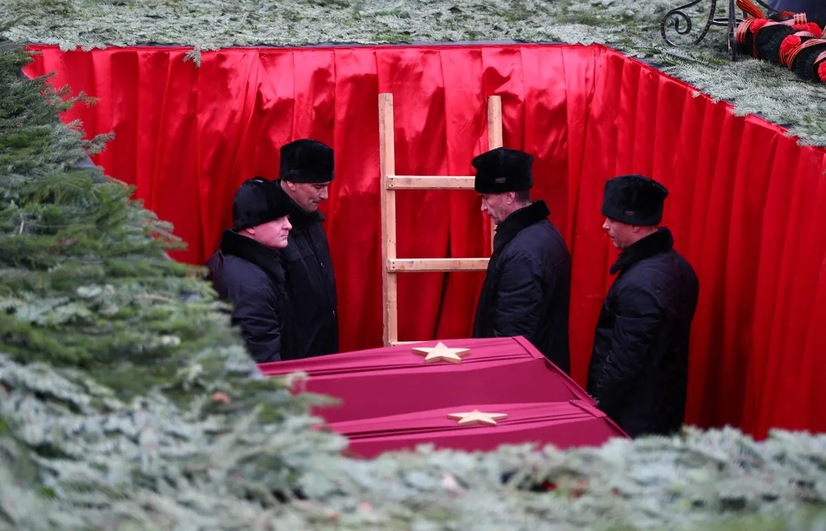 Funeral of soldiers in Russia’s Volgograd Oblast, February 2023.