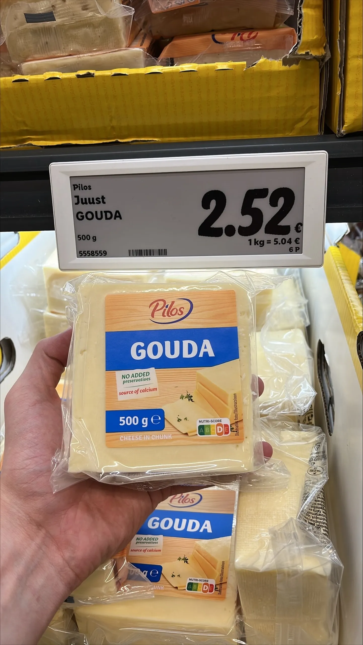 Pilose Gouda tükijuust.