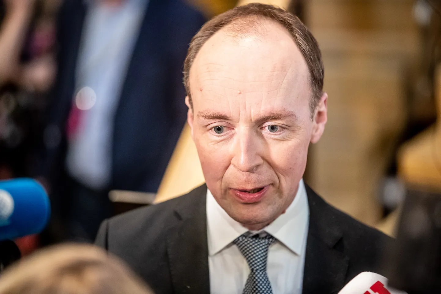 Helsingi, Soome 14.04.2019
Valimised Soomes. Partei juhid. 
Pildil Põlissoomlased, Jussi Halla-aho. 	

2019 Finnish parliamentary election. Party leaders
In the picture Finns Party, Jussi Halla-aho.
FOTO:SANDER ILVEST/POSTIMEES